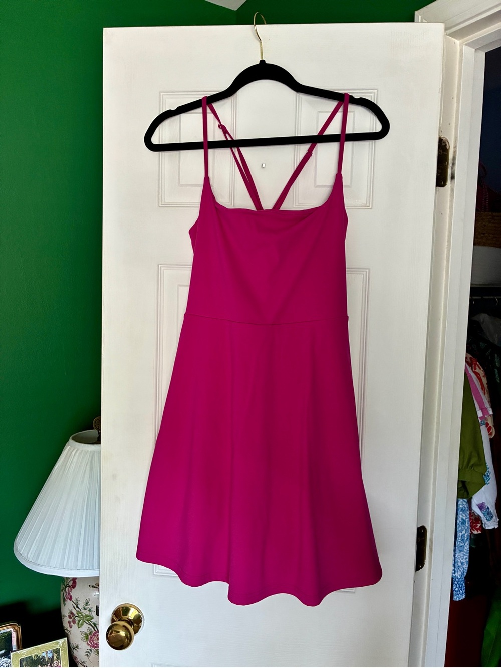 Bright Fuchsia Tennis Dress with Criss Cross Back